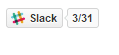 Slackのボタンとともに3/31と書かれた吹き出しが表示されている