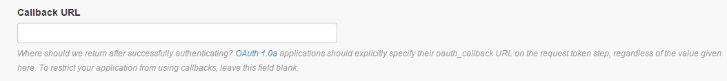 Twitter Application Managementの個別URLのアプリ設定画面